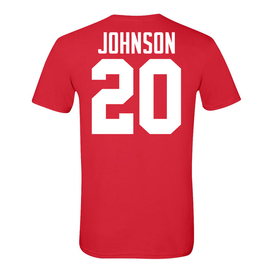 Ohio State Buckeyes #20 Cincere Johnson Student Athlete Football T-Shirt - Back