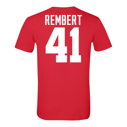 Ohio State Buckeyes #41 Braxton Rembert Student Athlete Football T-Shirt - Back
