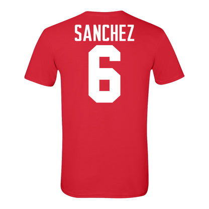 Ohio State Buckeyes #6 Devin Sanchez Student Athlete Football T-Shirt - Back
