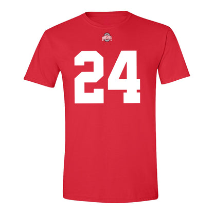 Ohio State Buckeyes #24 Jakobi Jackson Student Athlete Football T-Shirt - Front