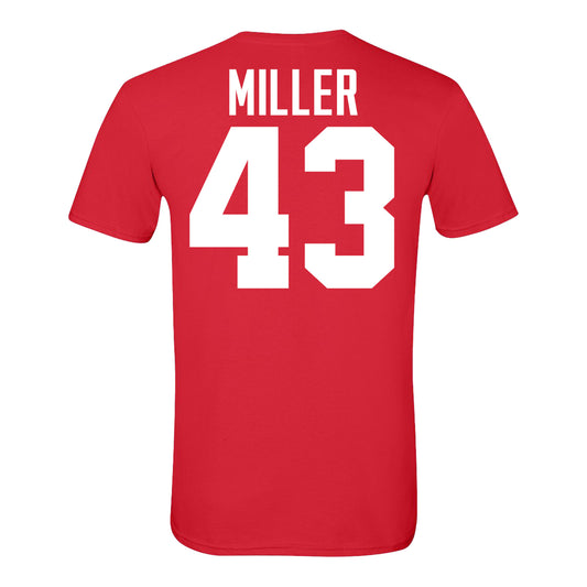 Ohio State Buckeyes #43 Amar'e Miller Student Athlete Football T-Shirt - Back