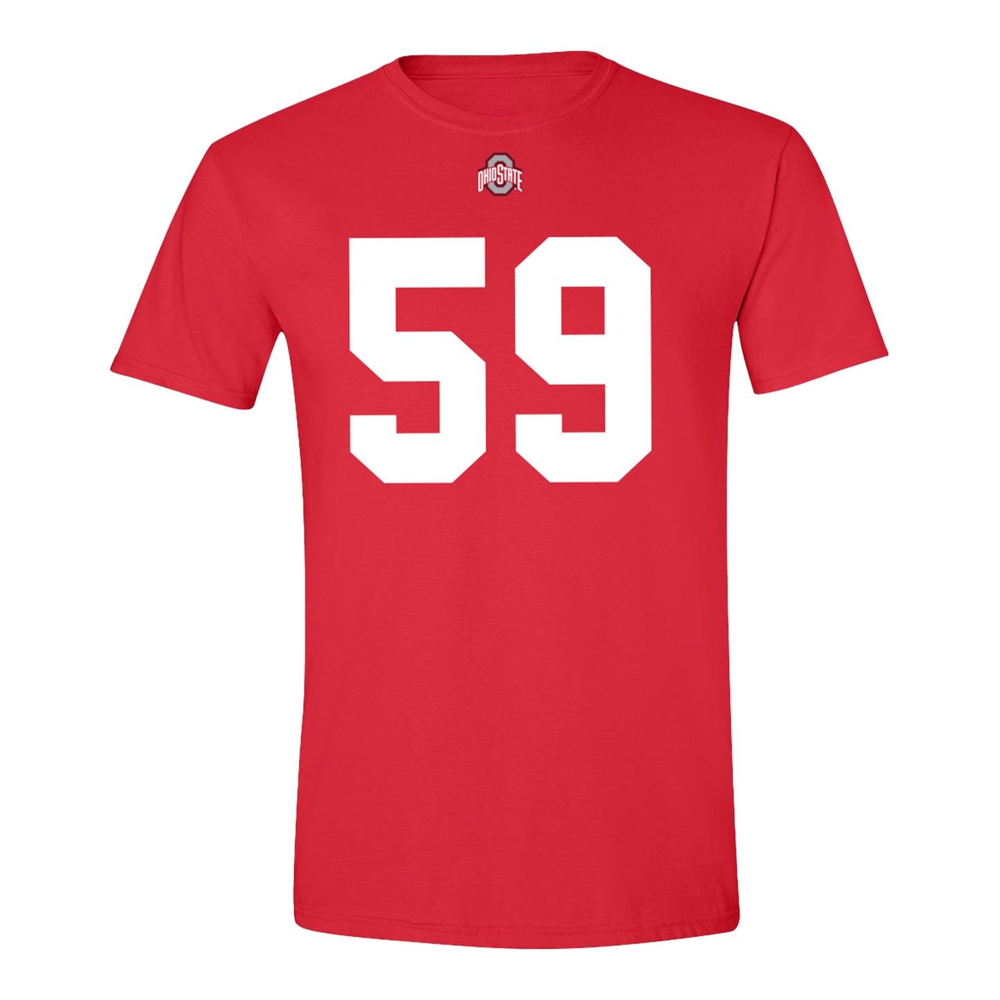 Ohio State Buckeyes #59 Ashton Yeager Student Athlete Football T-Shirt - Front