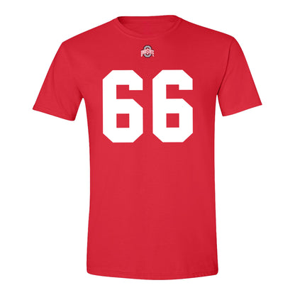 Ohio State Buckeyes #66 Landry Brede Student Athlete Football T-Shirt - Front