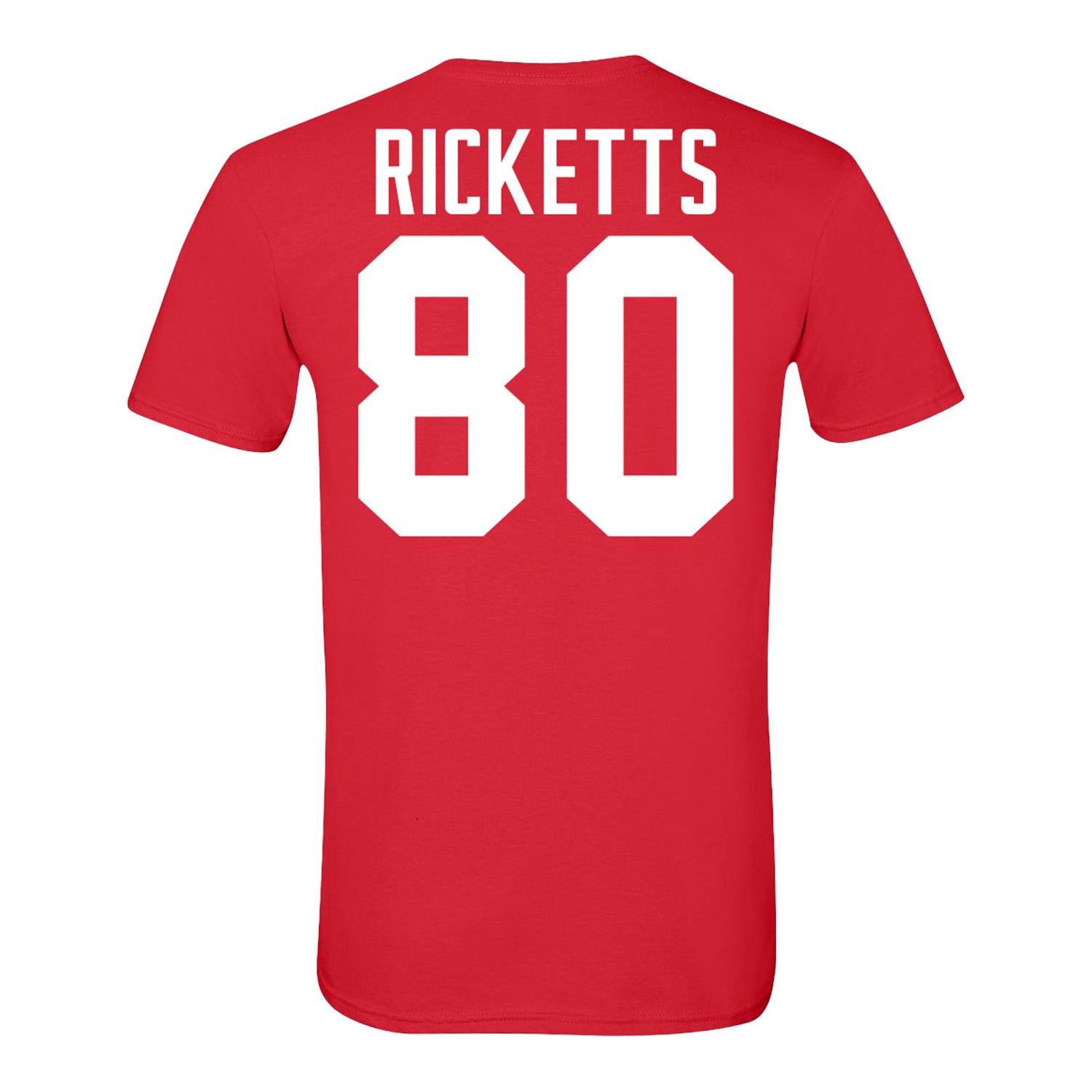 Ohio State Buckeyes #80 Jaeden Ricketts Student Athlete Football T-Shirt - Back