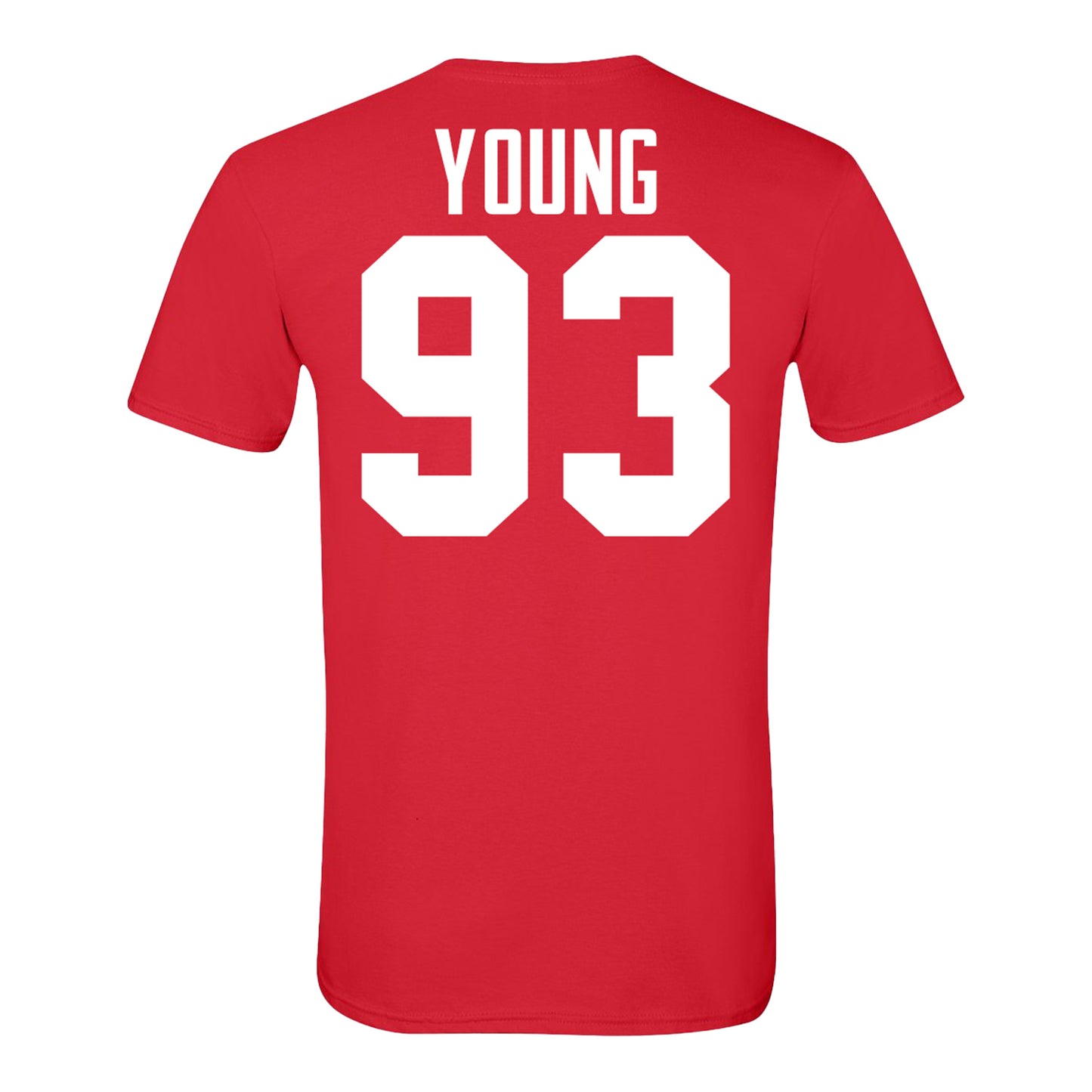 Ohio State Buckeyes #93 Brady Young Student Athlete Football T-Shirt - Back