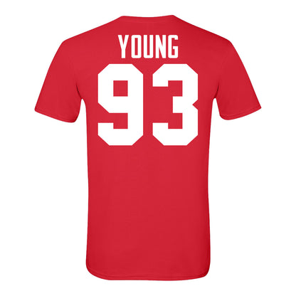 Ohio State Buckeyes #93 Brady Young Student Athlete Football T-Shirt - Back