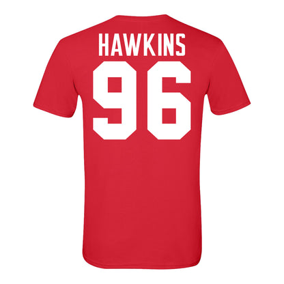 Ohio State Buckeyes #96 Connor Hawkins Student Athlete Football T-Shirt - Back