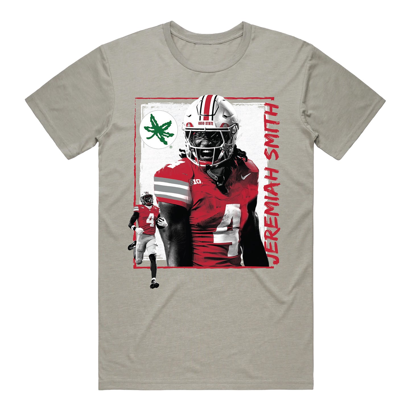 Ohio State Buckeyes Football Student Athlete #4 Jeremiah Smith Duo T-Shirt - Front