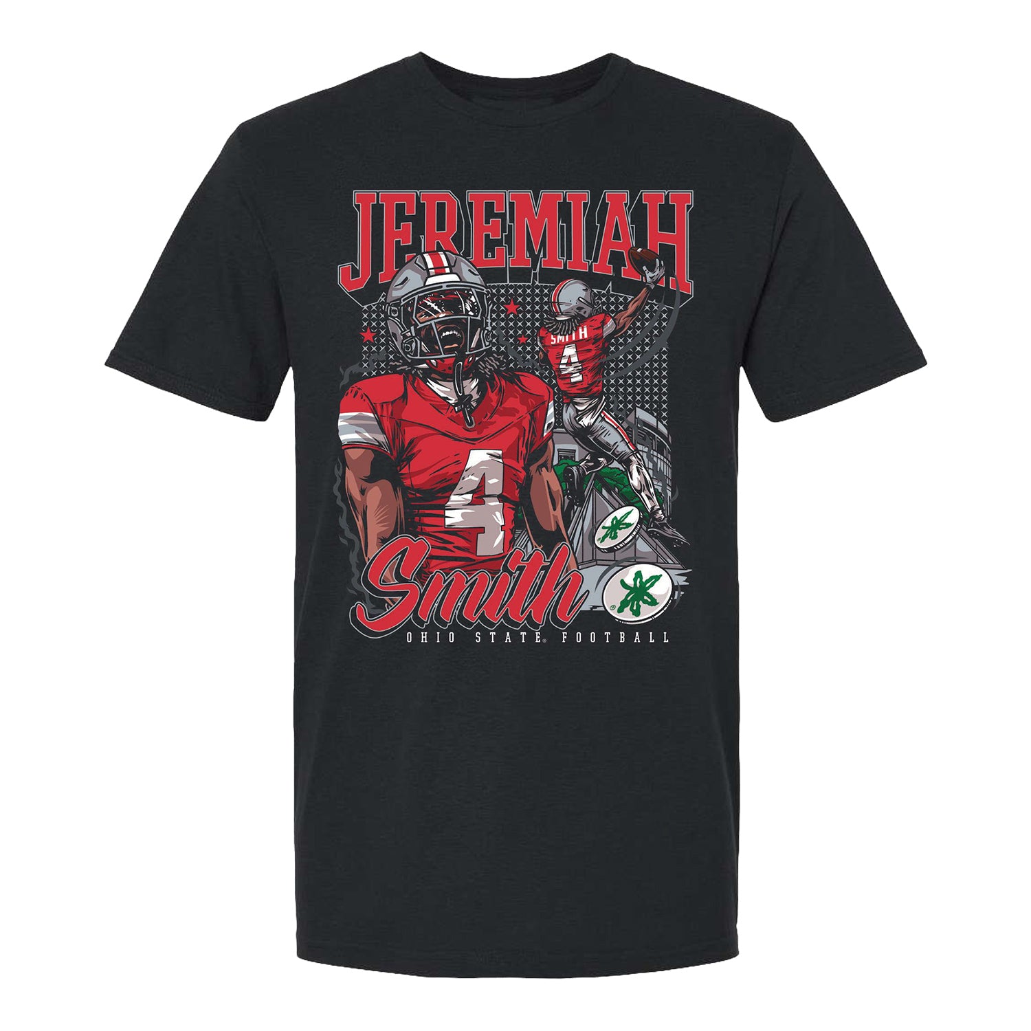 Ohio State Buckeyes Football Student Athlete #4 Jeremiah Smith Cosmic T-Shirt - Front
