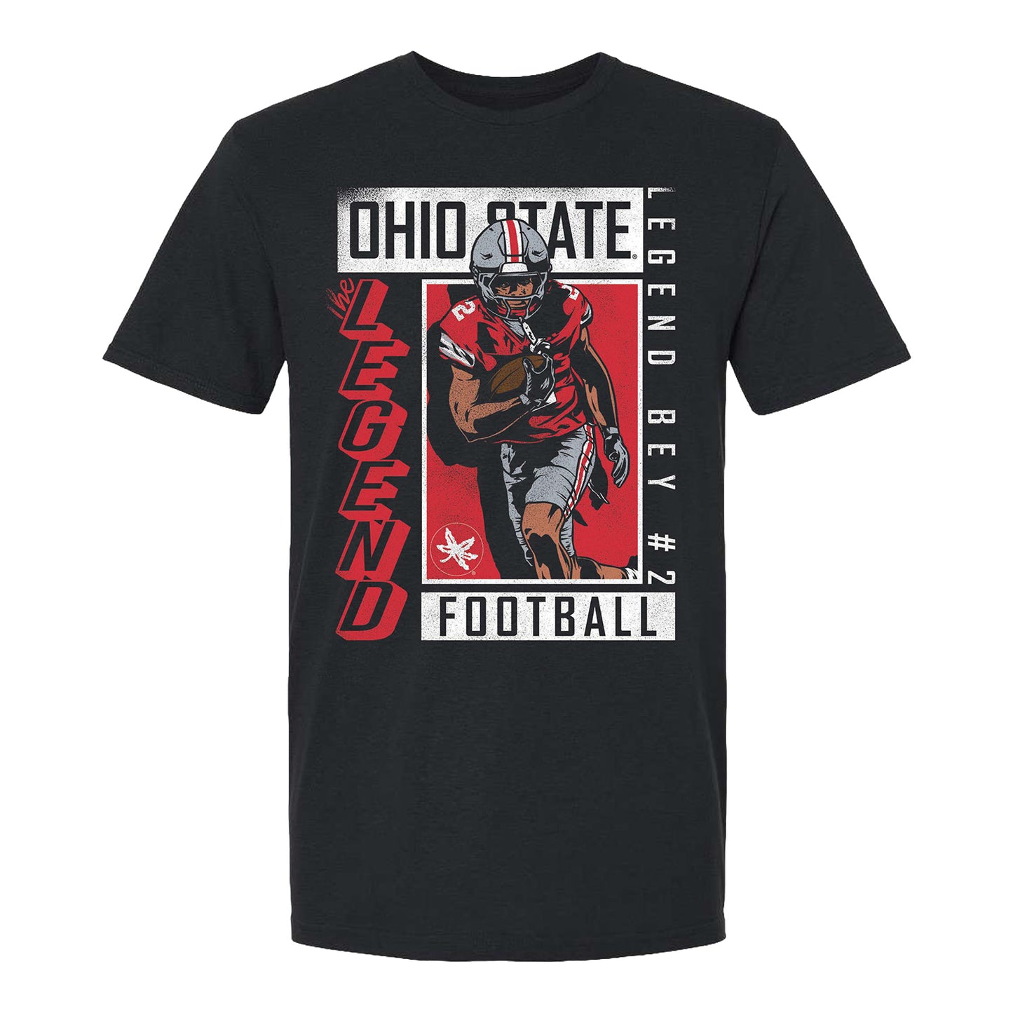 Ohio State Buckeyes Football Student Athlete #2 Legend Bey "The Legend" T-Shirt - Front
