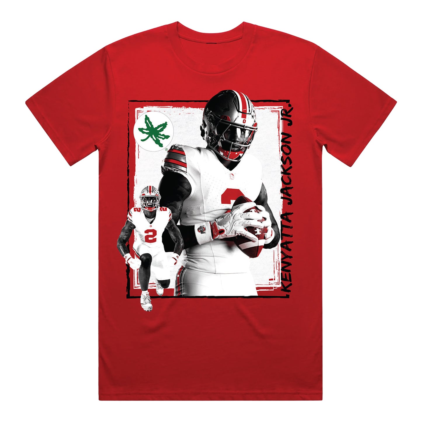 Ohio State Buckeyes Football Student Athlete #2 Kenyatta Jackson Jr. Duo T-Shirt - Front