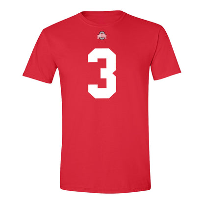 Ohio State Buckeyes #3 James Smith Student Athlete Football T-Shirt - Front View