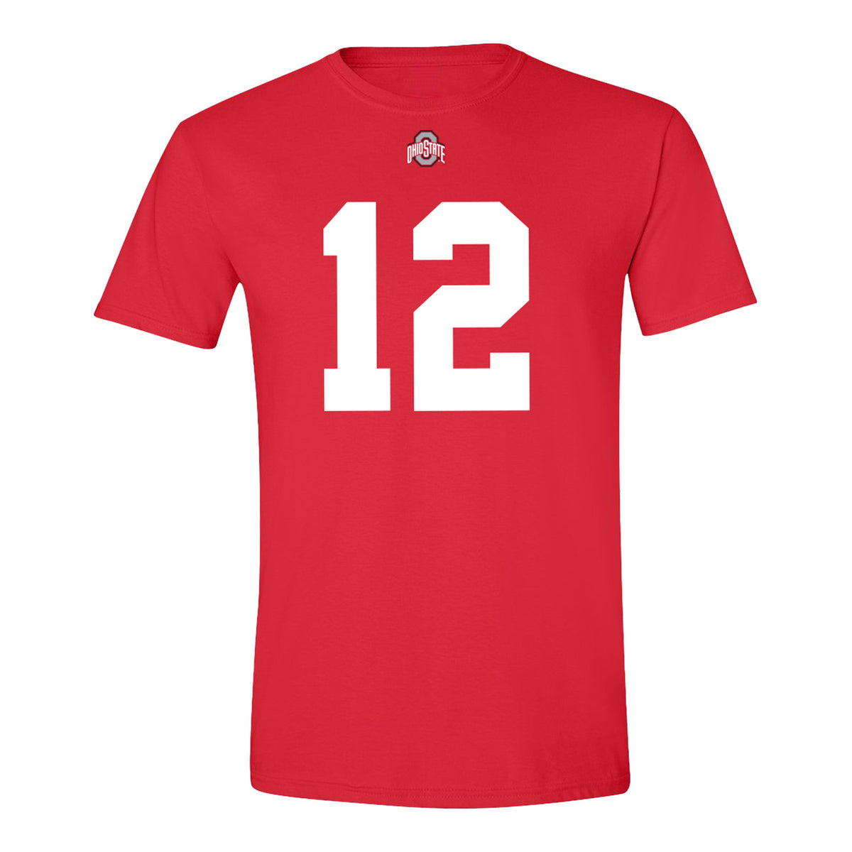 Ohio State Buckeyes #12 Beau Atkinson Student Athlete Football T-Shirt - Front View