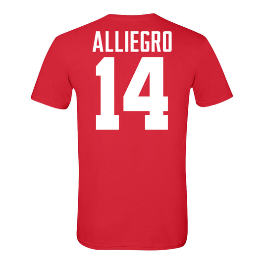 Ohio State Buckeyes #14 Christian Alliegro Student Athlete Football T-Shirt - Back View