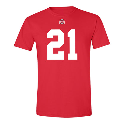 Ohio State Buckeyes #21 Anthony Rogers Student Athlete Football T-Shirt - Front View