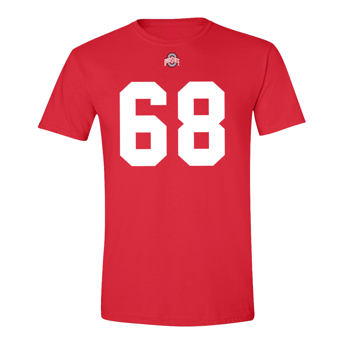 Ohio State Buckeyes #68 Mason Wilhelm Student Athlete Football T-Shirt - Front View