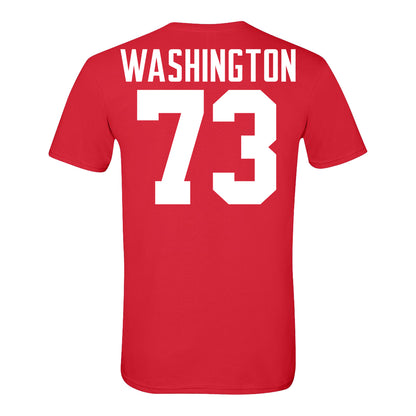 Ohio State Buckeyes #73 Vasean Washington Student Athlete Football T-Shirt - Back View