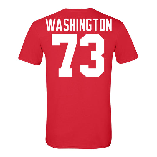 Ohio State Buckeyes #73 Vasean Washington Student Athlete Football T-Shirt - Back View
