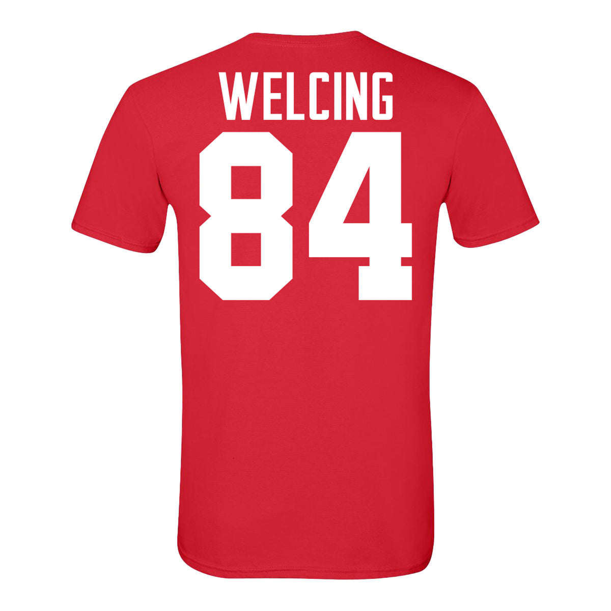 Ohio State Buckeyes #84 Hunter Welcing Student Athlete Football T-Shirt - Back View