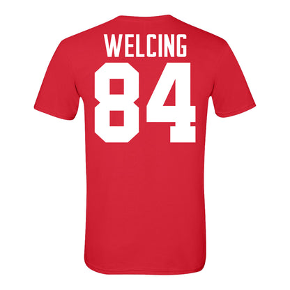 Ohio State Buckeyes #84 Hunter Welcing Student Athlete Football T-Shirt - Back View