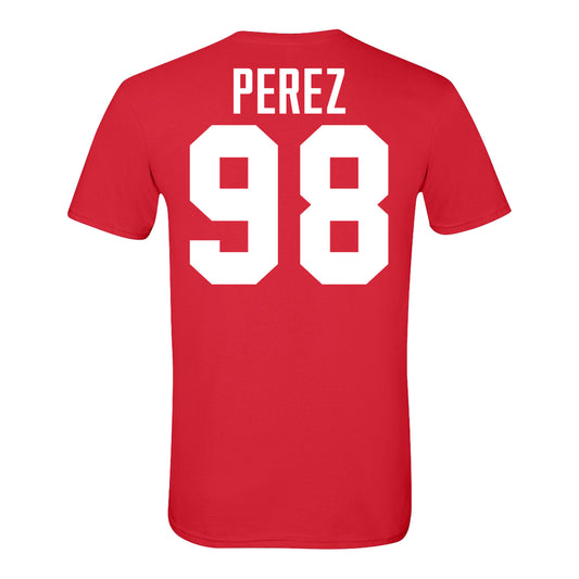 Ohio State Buckeyes #98 Jamir Perez Student Athlete Football T-Shirt - Back View