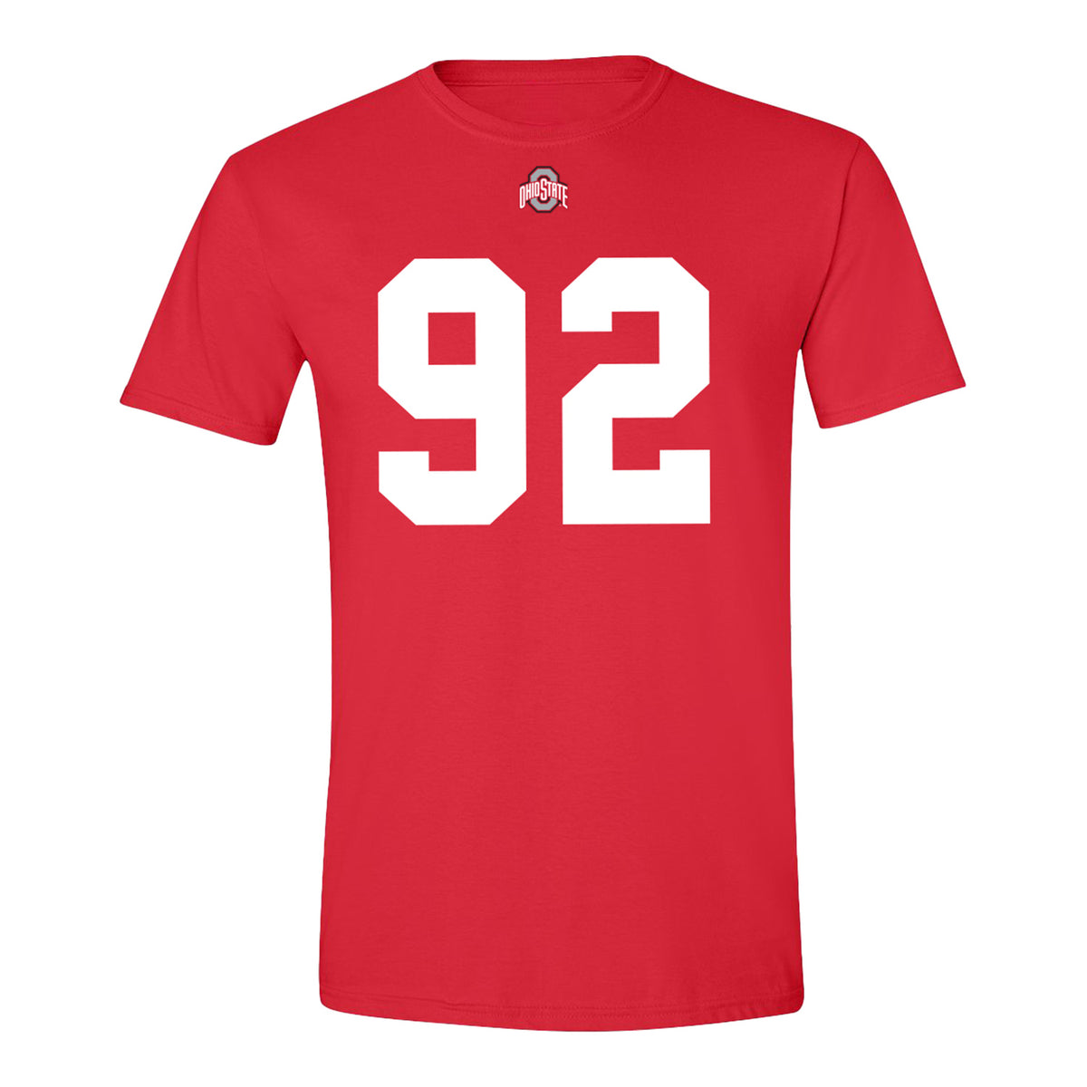 Ohio State Buckeyes #92 Cooper Peterson Student Athlete Football T-Shirt - Front View