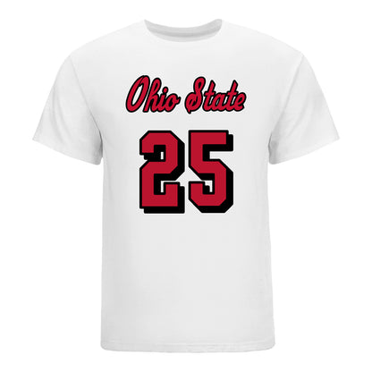 Ohio State Buckeyes Women's Volleyball Student Athlete White T-Shirt #25 Lauren Wiese