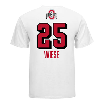 Ohio State Buckeyes Women's Volleyball Student Athlete White T-Shirt #25 Lauren Wiese