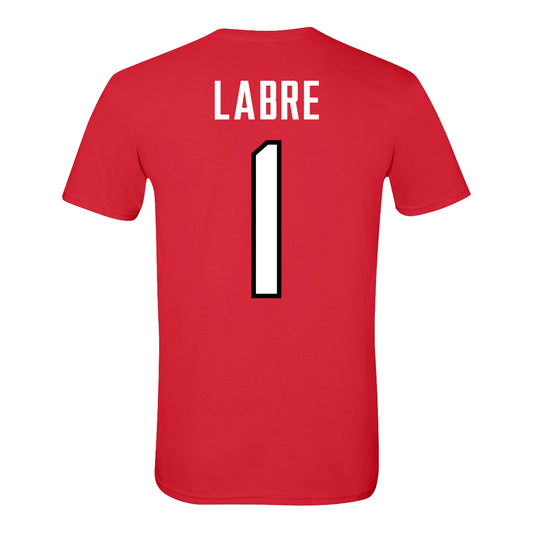 Ohio State Buckeyes Men's Hockey Student Athlete #1 Dawson Labre T-Shirt - Back View