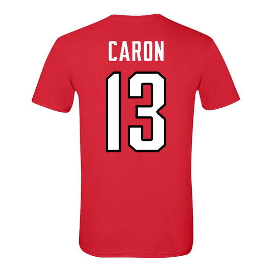 Ohio State Buckeyes Men's Hockey Student Athlete #13 Felix Caron T-Shirt - Back View