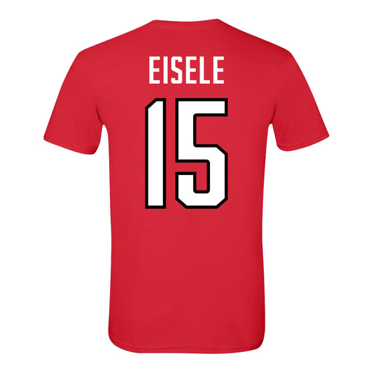 Ohio State Buckeyes Men's Hockey Student Athlete #15 Adam Eisele T-Shirt - Back View