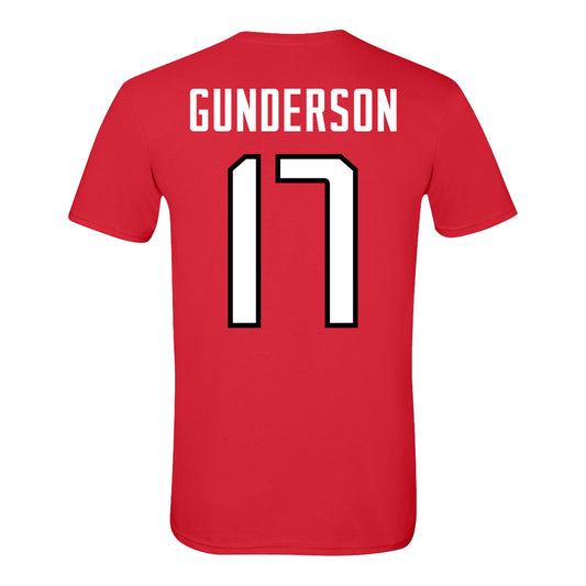 Ohio State Buckeyes Men's Hockey Student Athlete #17 Landen Gunderson T-Shirt - Back View