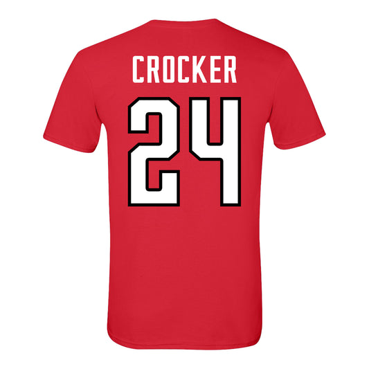 Ohio State Buckeyes Men's Hockey Student Athlete #24 Niall Crocker T-Shirt - Back View