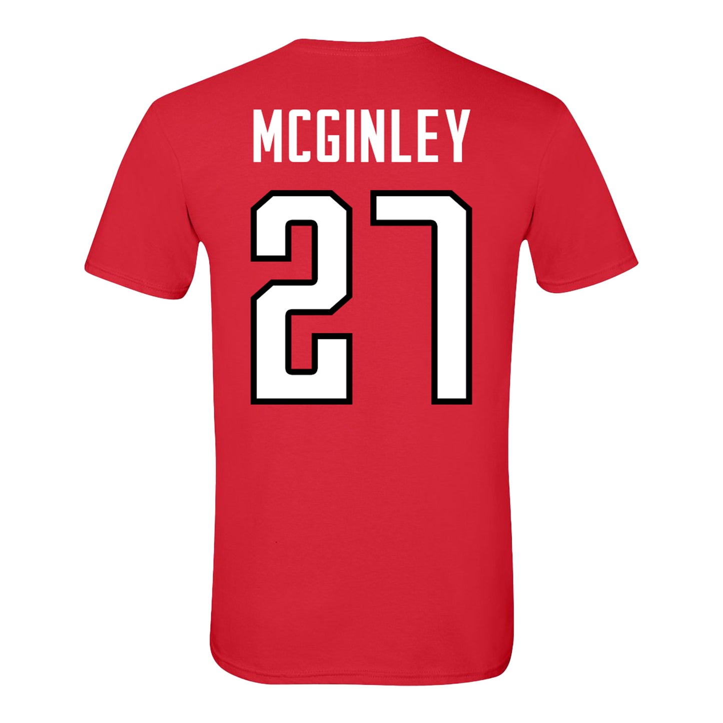 Ohio State Buckeyes Men's Hockey Student Athlete #27 Sam McGinley T-Shirt - Back View
