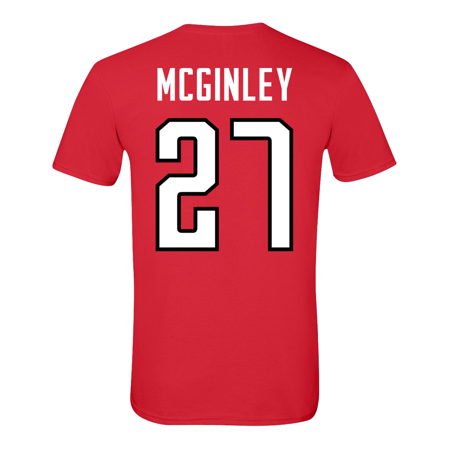 Ohio State Buckeyes Men's Hockey Student Athlete #27 Sam McGinley T-Shirt - Back View