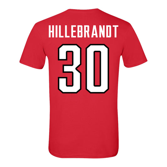 Ohio State Buckeyes Men's Hockey Student Athlete #30 Sam Hillebrandt T-Shirt - Back View