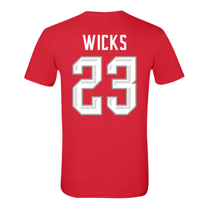 Ohio State Buckeyes Women's Hockey Student Athlete #23 Leah Wicks T-Shirt - Back View