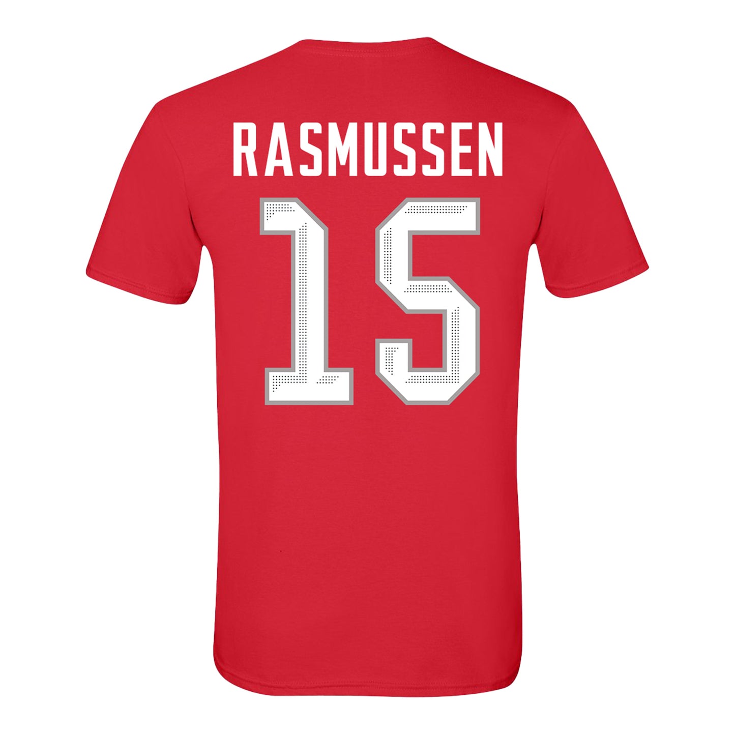Ohio State Buckeyes Women's Hockey Student Athlete #15 Macy Rasmussen T-Shirt - Back View