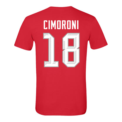Ohio State Buckeyes Women's Hockey Student Athlete #18 Maxine Cimoroni T-Shirt - Back View