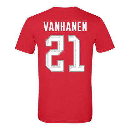 Ohio State Buckeyes Women's Hockey Student Athlete #21 Sanni Vanhanen T-Shirt - Back View