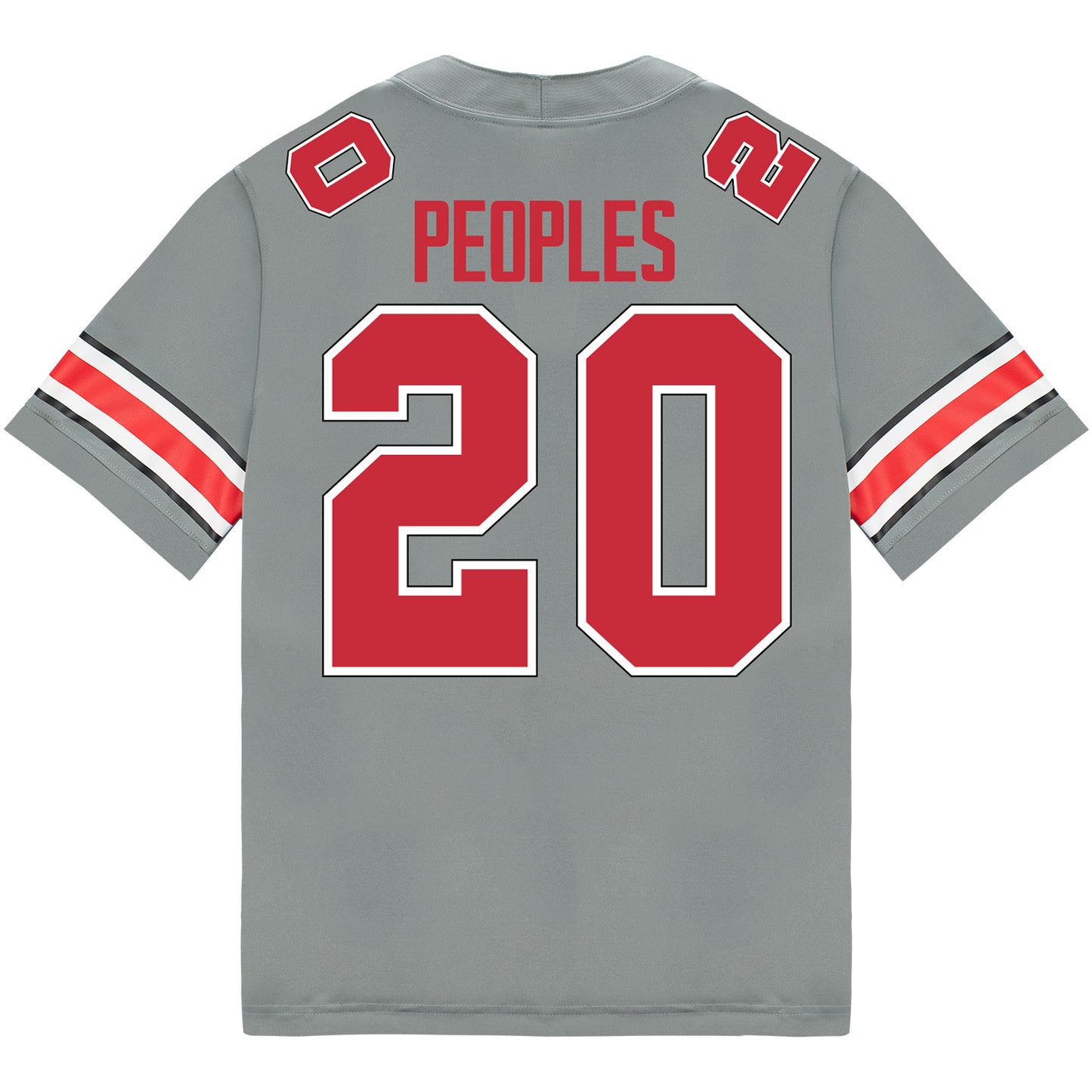 Ohio State Buckeyes Nike #20 James Peoples Student Athlete Gray Football Jersey - Back View