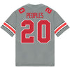 Ohio State Buckeyes Nike #20 James Peoples Student Athlete Gray Football Jersey - Back View