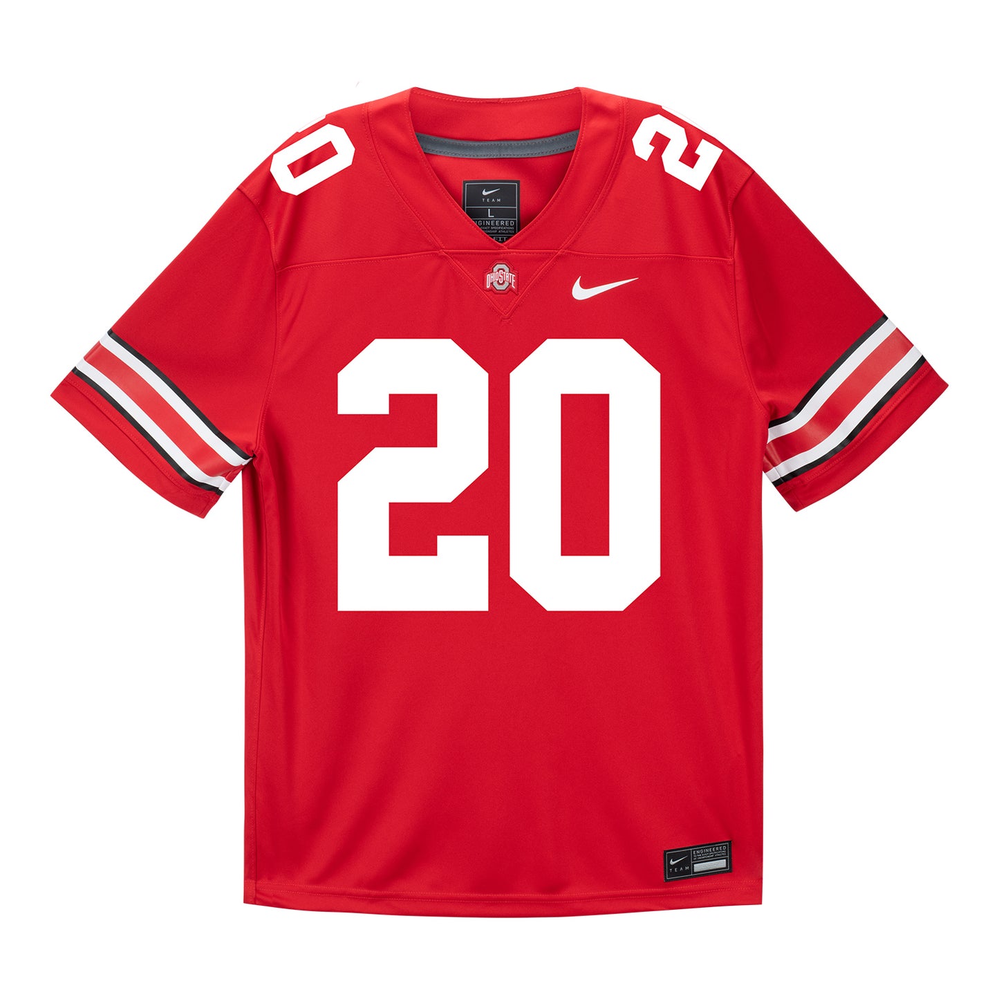 Ohio State Buckeyes Nike #20 Riley Pettijohn Student Athlete Scarlet Football Jersey - Front View