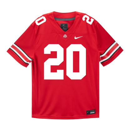 Ohio State Buckeyes Nike #20 Riley Pettijohn Student Athlete Scarlet Football Jersey - Front View