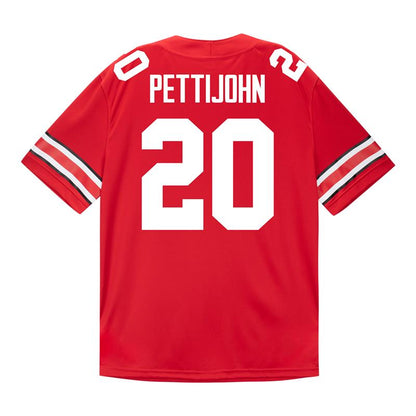 Ohio State Buckeyes Nike #20 Riley Pettijohn Student Athlete Scarlet Football Jersey - Back View