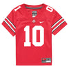 Ohio State Buckeyes Nike #10 Denzel Burke Student Athlete Scarlet Football Jersey - Front View