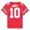 Ohio State Buckeyes Nike #10 Denzel Burke Student Athlete Scarlet Football Jersey - Back View