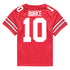 Ohio State Buckeyes Nike #10 Denzel Burke Student Athlete Scarlet Football Jersey - Back View