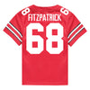 Ohio State Buckeyes Nike #68 George Fitzpatrick Student Athlete Scarlet Football Jersey - Back View