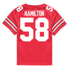 Ohio State Buckeyes Nike #58 Ty Hamilton Student Athlete Scarlet Football Jersey - Back View